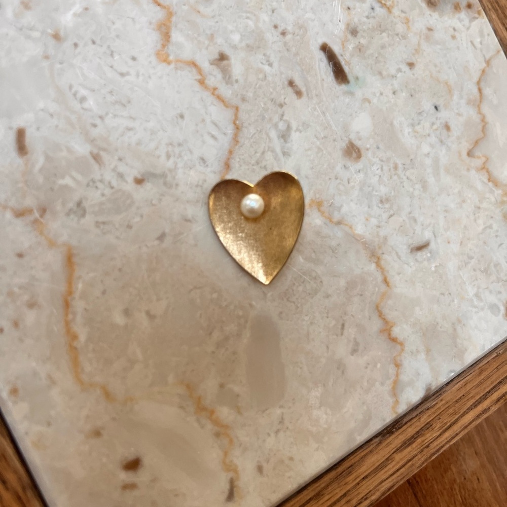 Gold Brooch with Pearl Accent